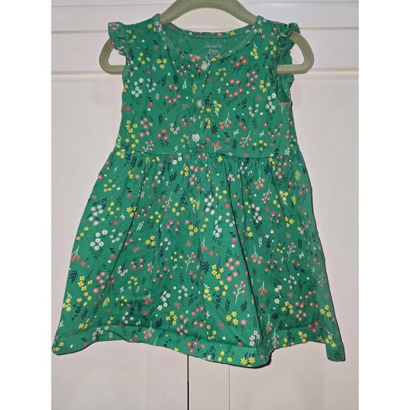 Carter’s Green Floral Dress – Size 24 Months - Picture 1 of 5